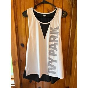 IVY PARK White & Black Athletic Tank Top Sleeveless Activewear Layered size M‎